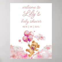 Wir können frühzeitig abwarten Pink Baby Dusche Be