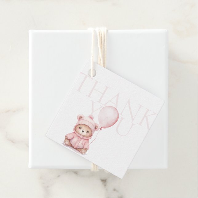 Wir können frühzeitig abwarten Pink Bear Baby Dusc Geschenkanhänger (Beispiel)