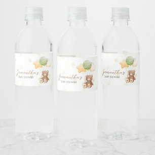 Wir können frühzeitig auf Balloon Babydusche warte Wasserflaschenetikett
