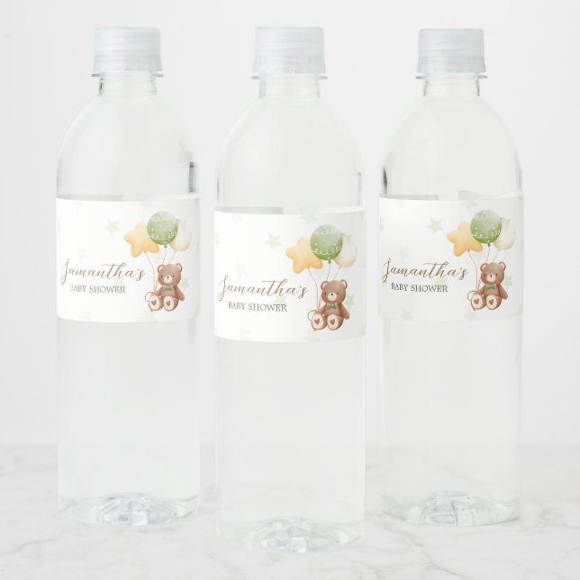 Wir können frühzeitig auf Balloon Babydusche warte Wasserflaschenetikett (Flaschen)