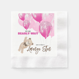 Wir können frühzeitig auf Balloons warten Teddy Be Serviette