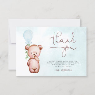 Wir können frühzeitig auf Blue Baby Dusche warten  Dankeskarte