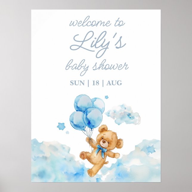 Wir können frühzeitig auf Blue Baby Dusche warten  Poster (Vorne)