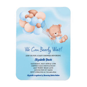 Wir können frühzeitig auf Blue Beige Baby Dusche w Magnet