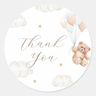 Wir können frühzeitig auf Blue Boy Baby Dusche war Runder Aufkleber