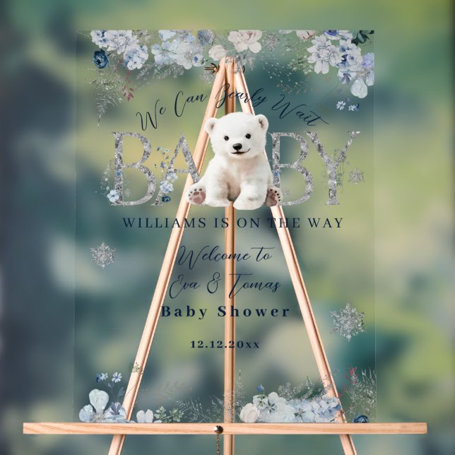 Wir können frühzeitig auf die Baby-Babydusche wart Acrylschild (Neutral)