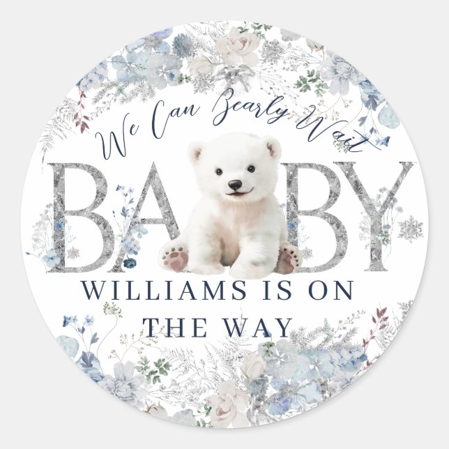 Wir können frühzeitig auf die Baby-Babydusche wart Runder Aufkleber (Vorderseite)