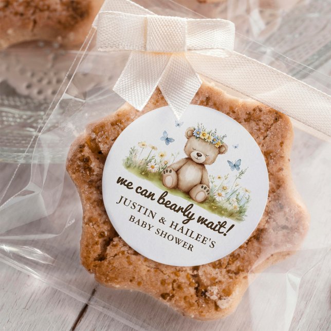 Wir können frühzeitig auf die Babydusche der Wildb Runder Aufkleber (Von Creator hochgeladen)