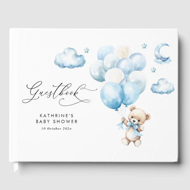 Wir können frühzeitig auf die Babydusche warten Gästebuch (Vorderseite)