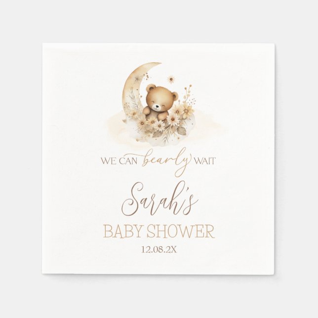 Wir können frühzeitig auf die Babydusche warten Serviette (Vorderseite)