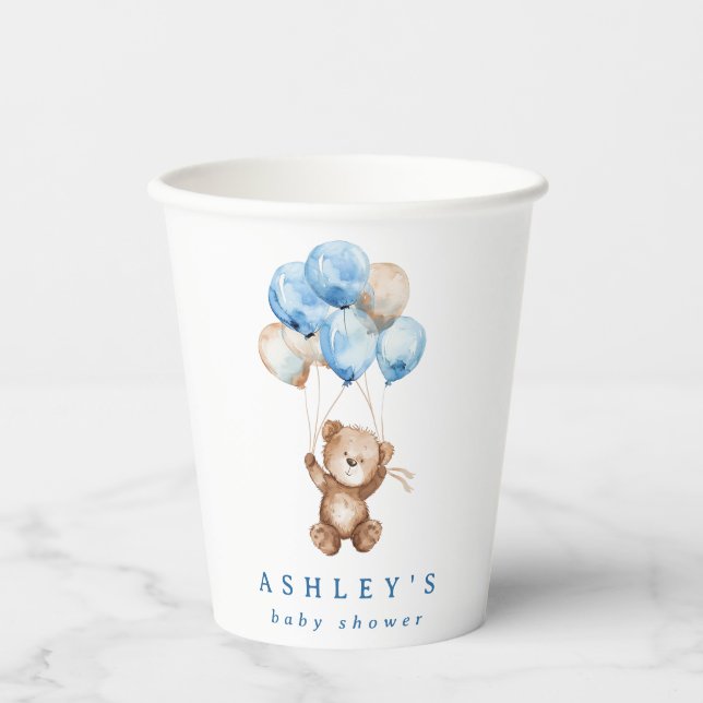 Wir können frühzeitig auf die Blue Boy Bear Baby D Pappbecher (Vorderseite)