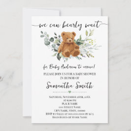 Wir können frühzeitig auf die grüne Bear Babydusch Einladung