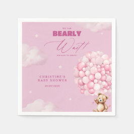 Wir können frühzeitig auf die Pink Girl Baby Dusch Serviette