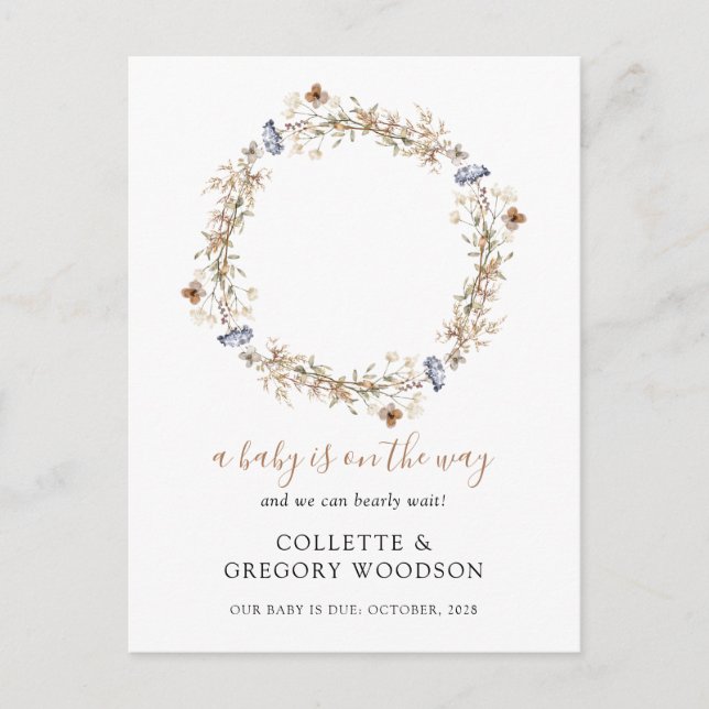 Wir können frühzeitig auf die schlafende Teddybäre Ankündigungspostkarte (Vorderseite)