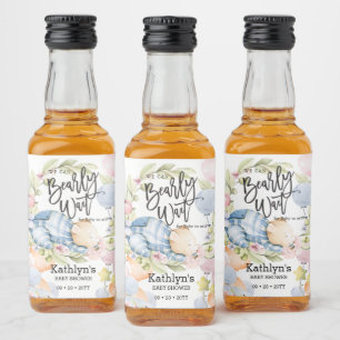 Wir können frühzeitig auf die Teddy Bear Babydusch Alkoholflaschenetikett