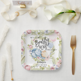 Wir können frühzeitig auf die Teddy Bear Babydusch Pappteller