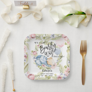 Wir können frühzeitig auf die Teddy Bear Babydusch Pappteller