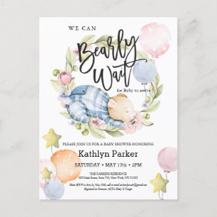 Wir können frühzeitig auf die Teddy Bear Babydusch Postkarte