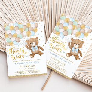 Wir können frühzeitig auf die Teddy Bear Boy Babyd Einladung