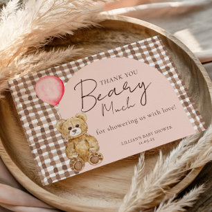 Wir können frühzeitig auf die Teddy Bear Girl Baby Dankeskarte