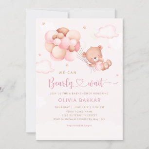 Wir können frühzeitig auf die Teddy Bear Girl Baby Einladung