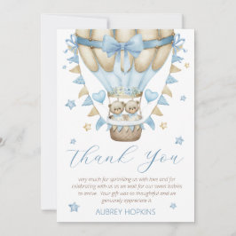 Wir können frühzeitig auf die Zwillingsjunge warte Dankeskarte