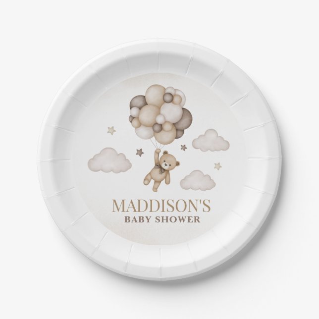 Wir können frühzeitig auf eine Babydusche abwarten Pappteller (Vorderseite)