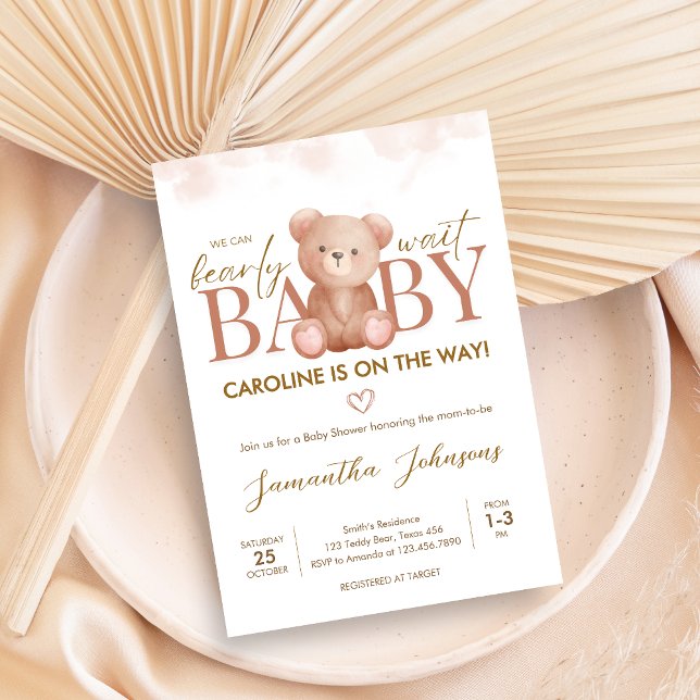 Wir können frühzeitig auf eine Babydusche warten Einladung (Teddy Bear Baby Shower Invitation)