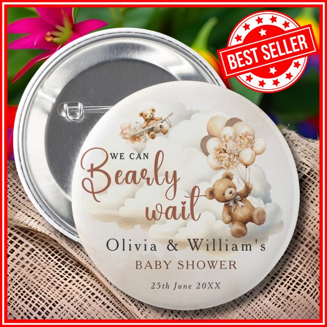 Wir können frühzeitig auf eine neutrale Babydusche Button (Von Creator hochgeladen)