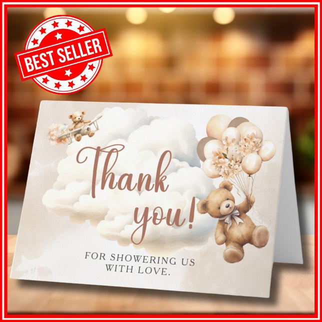 Wir können frühzeitig auf eine neutrale Babydusche Dankeskarte (Von Creator hochgeladen)