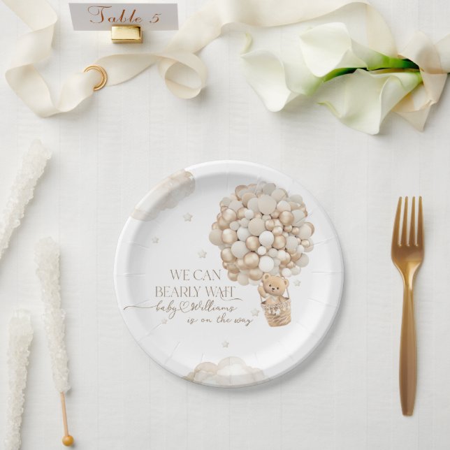 Wir können frühzeitig auf eine neutrale Babydusche Pappteller (Hochzeit)