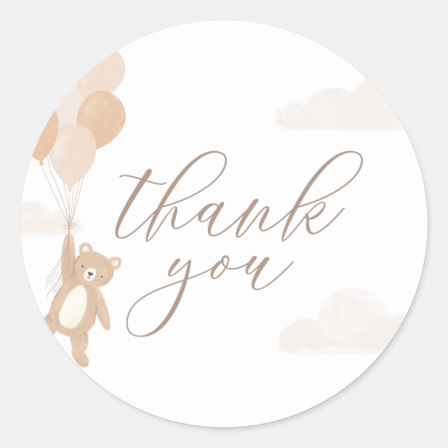 Wir können frühzeitig auf eine neutrale Babydusche Runder Aufkleber (Vorderseite)