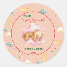 Wir können frühzeitig auf eine Niedliche Bear Baby Runder Aufkleber