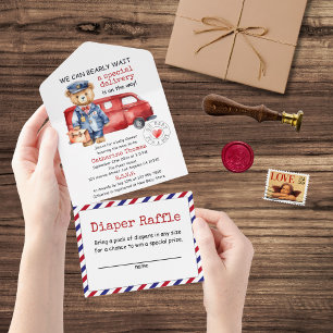 Wir können frühzeitig auf eine spezielle Babydusch All In One Einladung