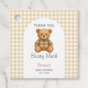 Wir können frühzeitig auf Teddy Baby Dusche warten Geschenkanhänger