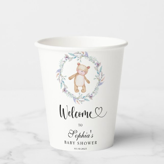 Wir können frühzeitig Babydusche warten Pappbecher (Vorderseite)