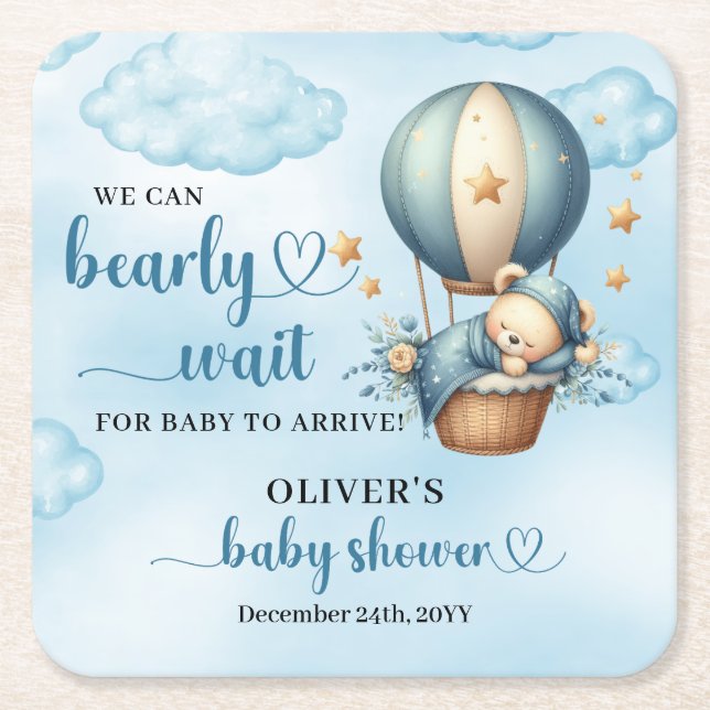 Wir können frühzeitig den blauen braunen Elfenbein Rechteckiger Pappuntersetzer (Vorderseite)