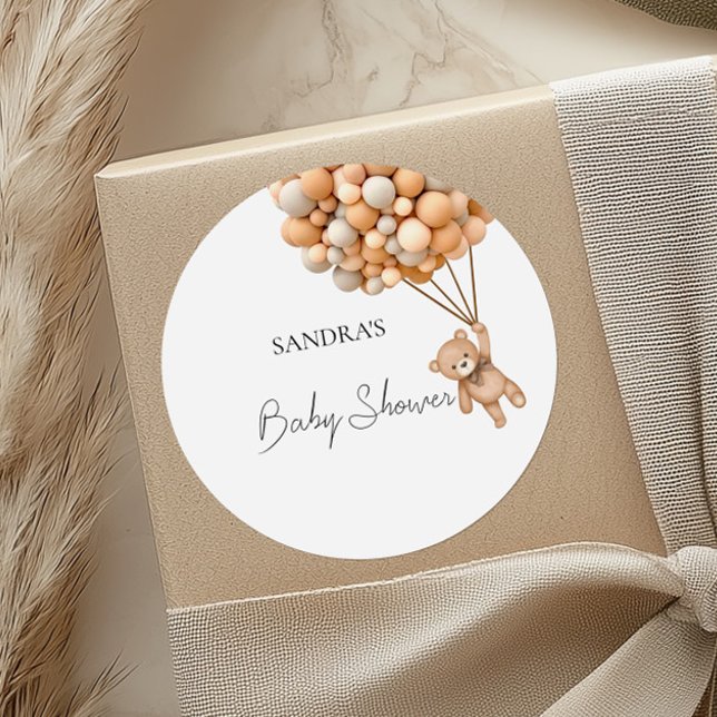 Wir können frühzeitig den Teddy Bären-Ballon abwar Runder Aufkleber (Von Creator hochgeladen)