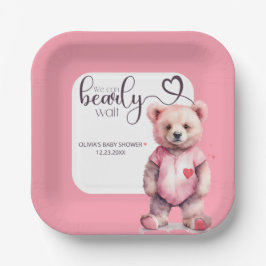 Wir können frühzeitig die Aquarellbärendusche wart Pappteller