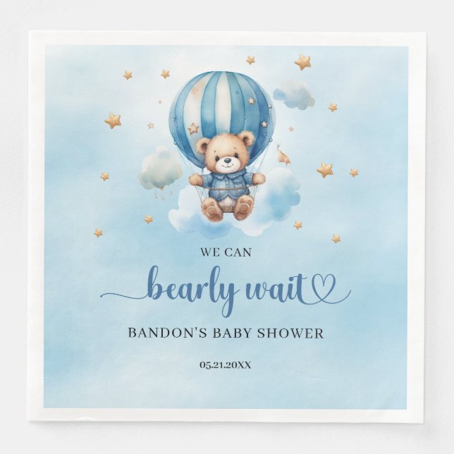 Wir können frühzeitig die Babydusche des Teddy Bär Serviette (Vorderseite)