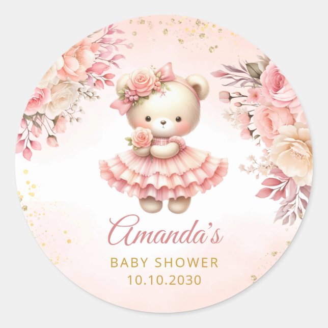 Wir können frühzeitig die Boho Babydusche warten Runder Aufkleber (Vorderseite)