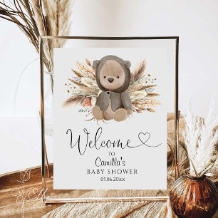 Wir können frühzeitig die Boho Bear Baby Dusche ab Poster