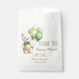 Wir können frühzeitig die grüne Teddybär-Babydusch Geschenktütchen