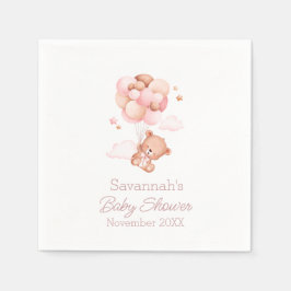 Wir können frühzeitig die Pink Balloons Babydusche Serviette