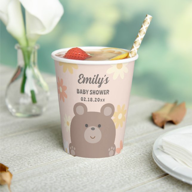 Wir können frühzeitig die Pink Daisies Girl Baby D Pappbecher (In Situ)