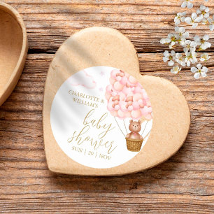 Wir können frühzeitig die Teddy Bear Pink Babydusc Runder Aufkleber