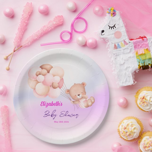 Wir können frühzeitig eine Lila Girl-Babydusche ab Pappteller (Party)