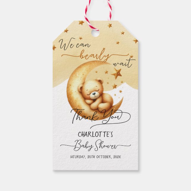 Wir können frühzeitig eine Niedliche Baby Bear Bab Geschenkanhänger (Rückseite)