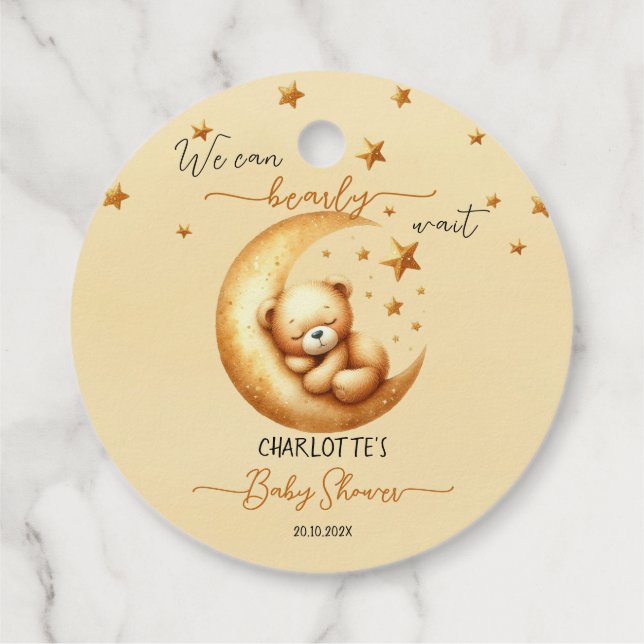 Wir können frühzeitig eine Niedliche Baby Bear Bab Geschenkanhänger (Rückseite)