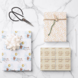 Wir können frühzeitig eine Personalisierte Babydus Geschenkpapier Set